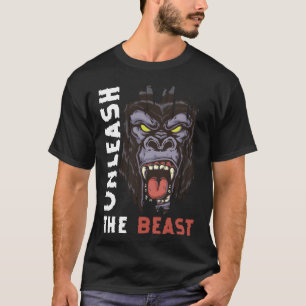 T-shirt Singe Animal Dos Argenté Nature drôle