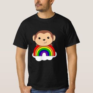 T-shirt Singe Arc-En-Ciel Mélange Animaux Pour Enfants Sin