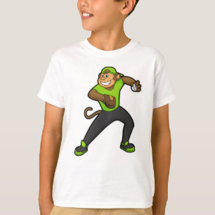 T-shirt Singe au baseball avec batte de baseball