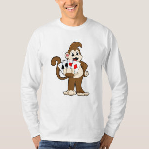 T-shirt Singe au Poker avec cartes de Poker