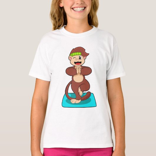 T-shirt Singe au Yoga en position debout (Devant)