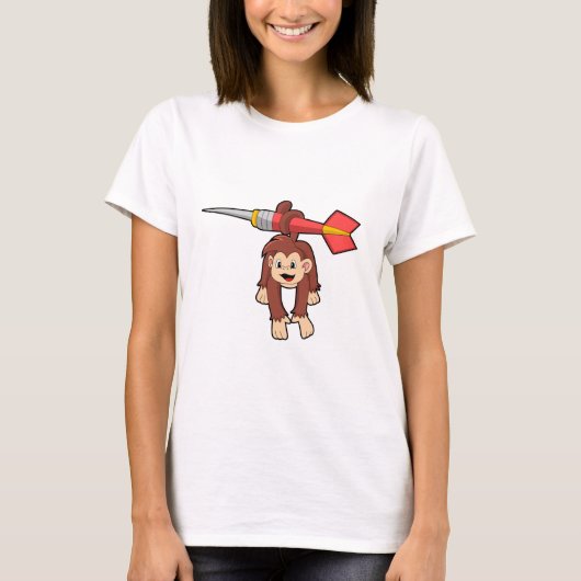 T-shirt Singe aux fléchettes avec fléchette (Devant)