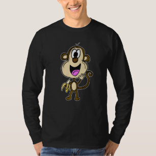 T-shirt Singe Avec Banane Enfants Animaux Safari Singes Am