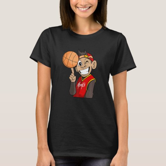 T-shirt singe avec basket (Devant)