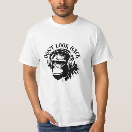 T-shirt Singe avec casque audio – Tee-shirt Focus (Devant)