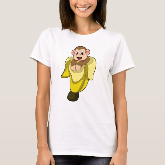 T-shirt Singe avec écorce de banane (Devant)