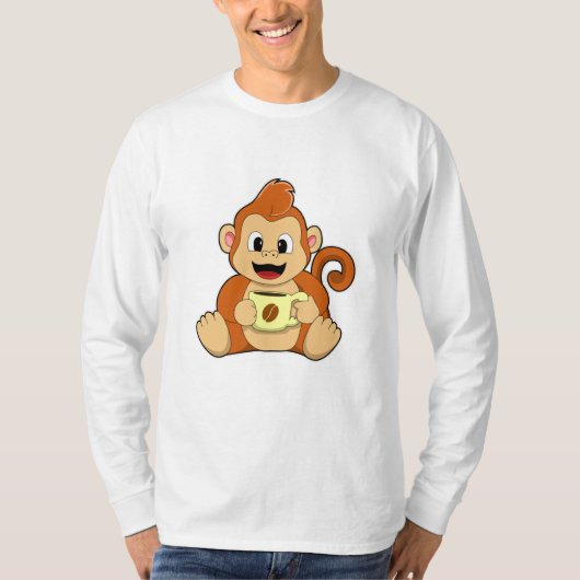 T-shirt Singe avec la coupe du café (Devant)