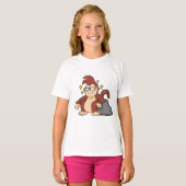 T-shirt Singe avec lunettes de soleil (Devant entier)