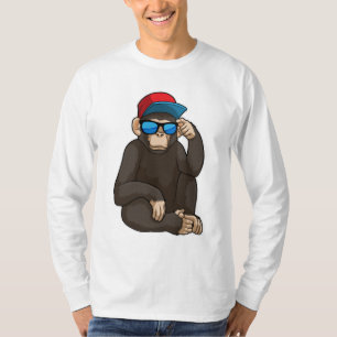 T-shirt Singe avec lunettes de soleil
