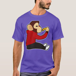 T-shirt Singe avec morceau de pizza 2
