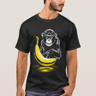 T-shirt Singe Banane Art Amant d'Animaux Motif Hommes Femm