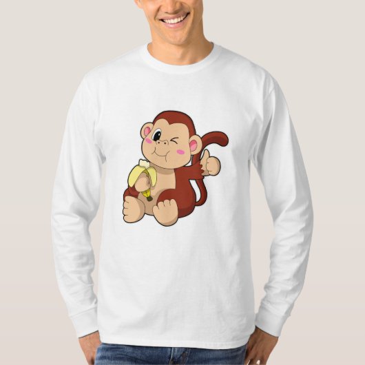 T-shirt Singe bébé avec banane (Devant)