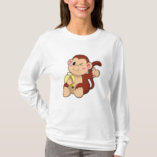 T-shirt Singe bébé avec banane (Devant)