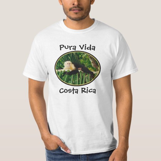 T-shirt Singe blanc Vida, Costa Rica de visage (Devant)