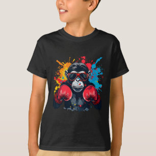 T-shirt Singe boxeur avec gants de boxe Kickboxing Drôle B