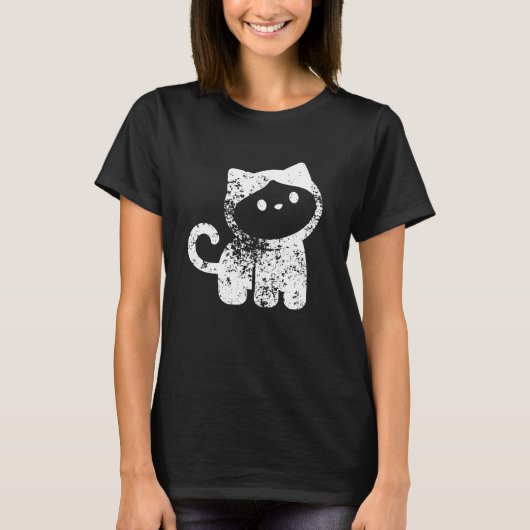 T-shirt Singe branlant dans un costume de chat minimal (Devant)