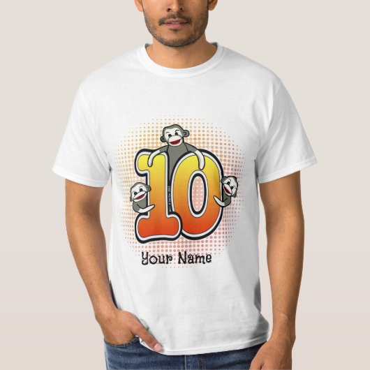 T-Shirt Singe Chaussette Numéro 10 (Devant)