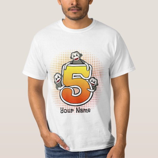 T-Shirt Singe Chaussette Numéro 5 (Devant)