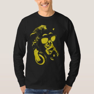 T-shirt Singe Chimpanzé Avec Lunettes De Soleil Et Écouteu