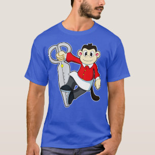 T-shirt Singe comme coiffeur avec ciseaux
