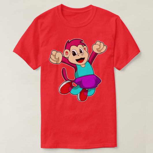 T-shirt Singe comme fille avec jupe (Design devant)