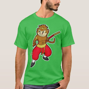 T-shirt Singe comme guerrier avec chef d'état-major