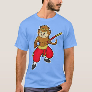T-shirt Singe comme guerrier avec chef d'état-major