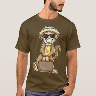 T-shirt Singe comme homme d'affaires avec lunettes de sole