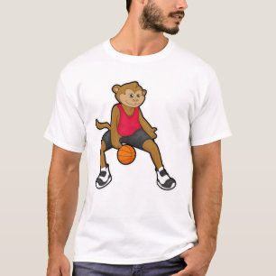 T-shirt Singe comme joueur de basket-ball avec basket-ball