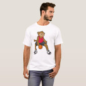 T-shirt Singe comme joueur de basket-ball avec basket-ball (Devant entier)