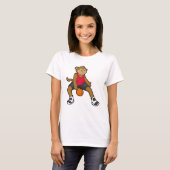 T-shirt Singe comme joueur de basket-ball avec basket-ball (Devant entier)