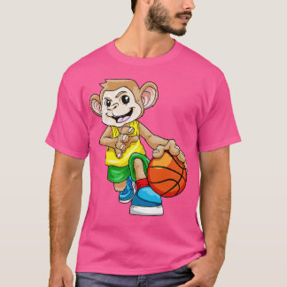 T-shirt Singe comme joueur de basket-ball avec basket-ball