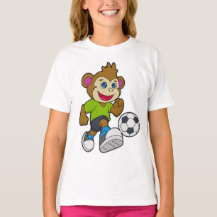T-shirt Singe comme joueur de football avec Soccer