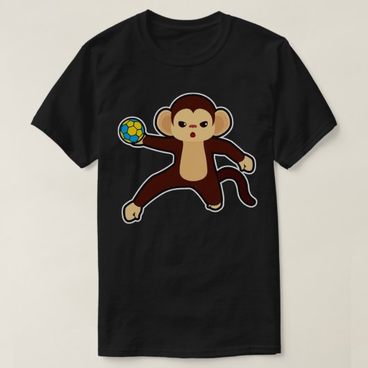 T-shirt Singe comme joueur de handball avec Handball (Design devant)