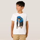 T-shirt Singe comme policier avec Uniforme (Devant entier)