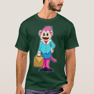 T-shirt Singe comme secrétaire avec sac