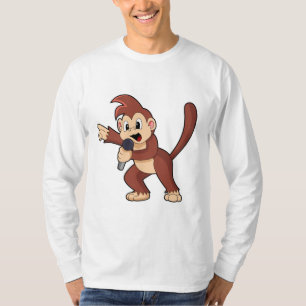 T-shirt Singe comme Singe avec Microphone.PNG