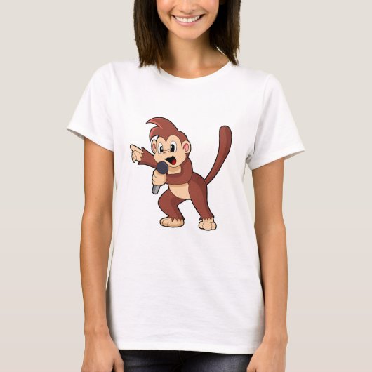 T-shirt Singe comme Singe avec Microphone.PNG (Devant)