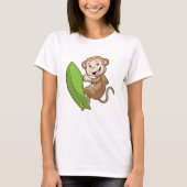 T-shirt Singe comme surfeur avec Surfer (Devant)