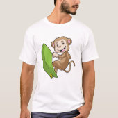 T-shirt Singe comme surfeur avec Surfer (Devant)