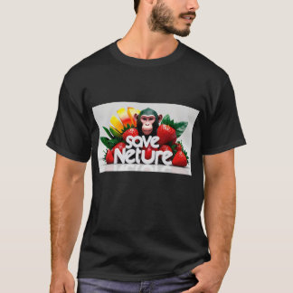 T-shirt Singe dans le délice des fraises