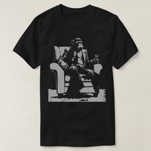 T-shirt singe dans le fauteuil (Design devant)