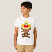 T-shirt Singe Dans Sombrero Cadeau (Devant entier)