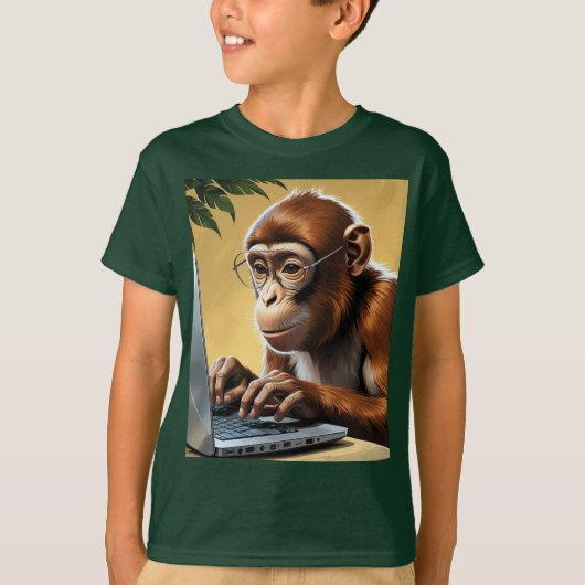 T-shirt Singe d'appel de la jungle virtuelle (Devant)