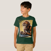 T-shirt Singe d'appel de la jungle virtuelle (Devant entier)
