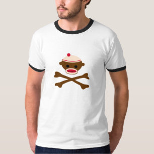 T-shirt Singe de chaussette de pirate