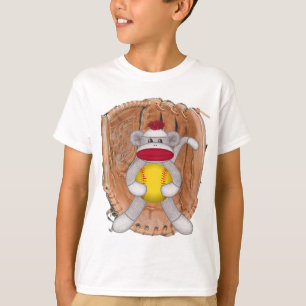 T-shirt Singe de chaussette du base-ball