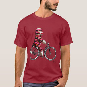 T-shirt Singe de chaussette sur la bicyclette