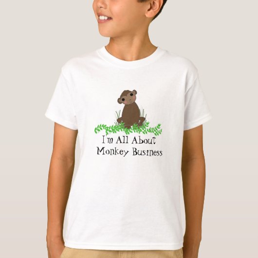 T-shirt Singe de dessin animé mignon (Devant)