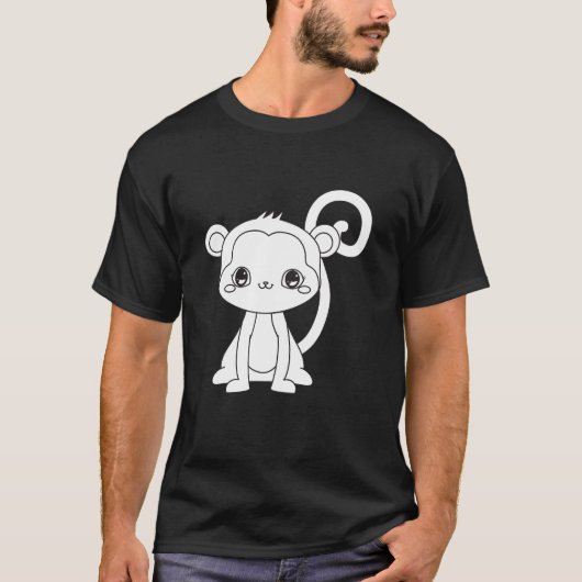 T-shirt Singe de dessin animé mignon (Devant)